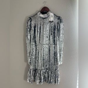 Michael Kors Ruffled Dress Silver Color 4 - image 1